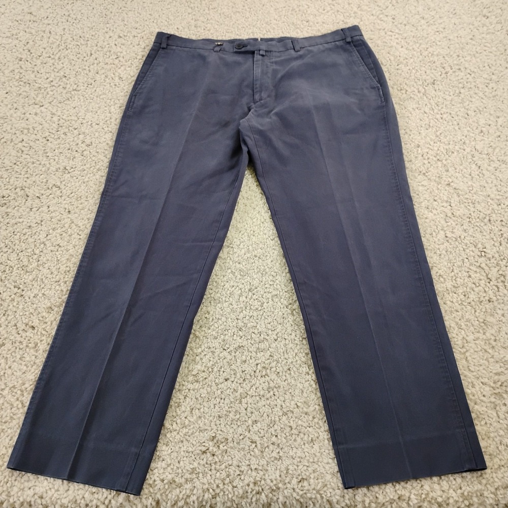 Salvatore Ferragamo Pants Mens 54 (36x28 US) Blue Chino Designer Cotton Italy